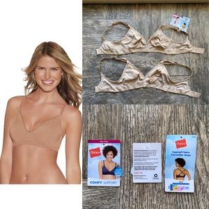 BUNDLE: Hanes convertible wire free bra